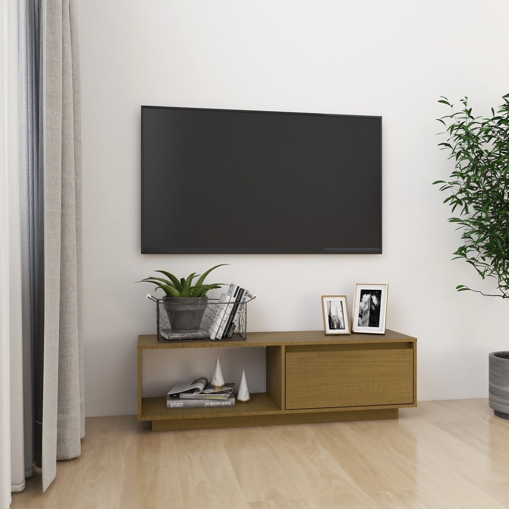 Tv Stolek 110 X 30 X 33,5 Cm Masivní Borové Dřevo