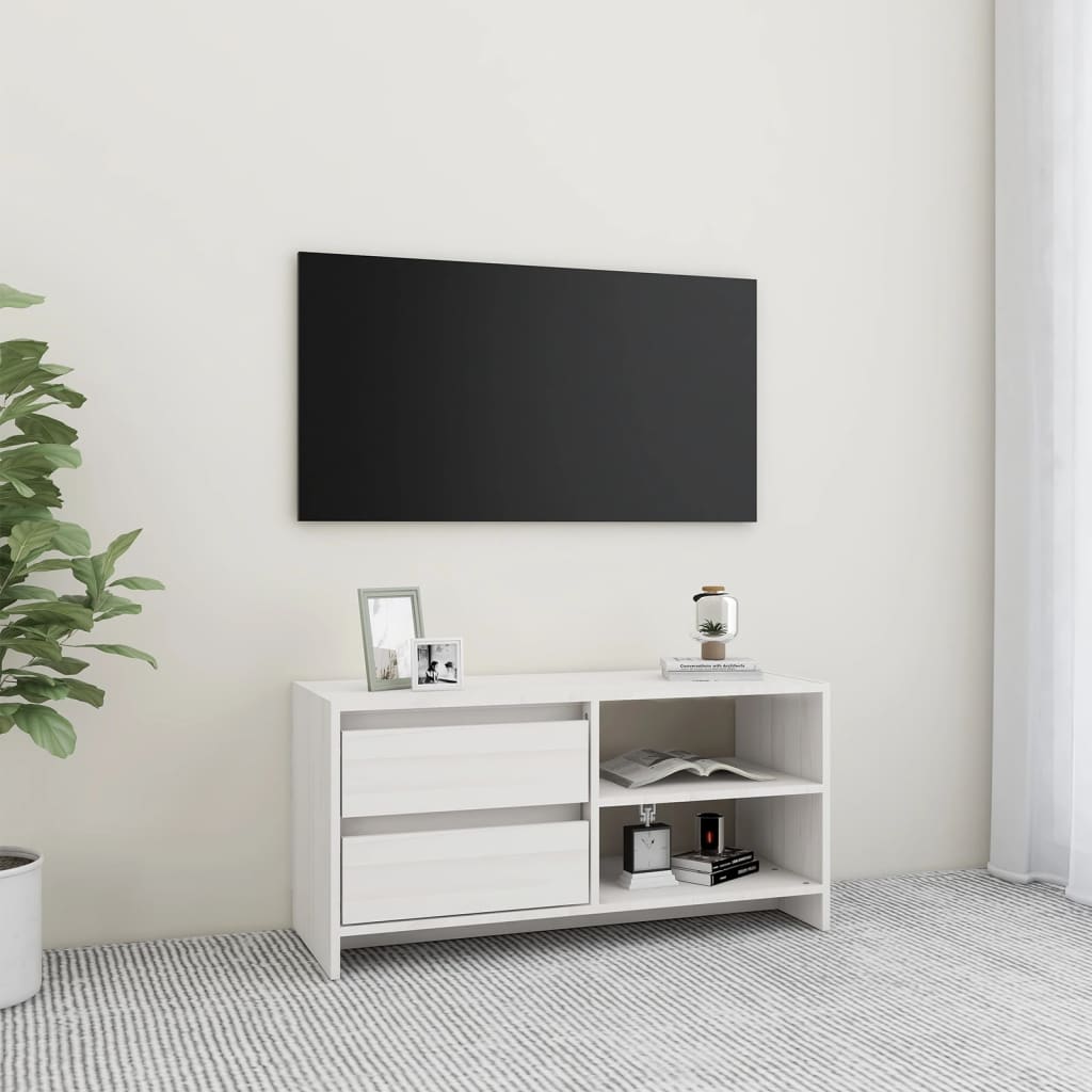 Tv Stolek Medově Hnědý 80 X 31 X 39 Cm Masivní Borové Dřevo