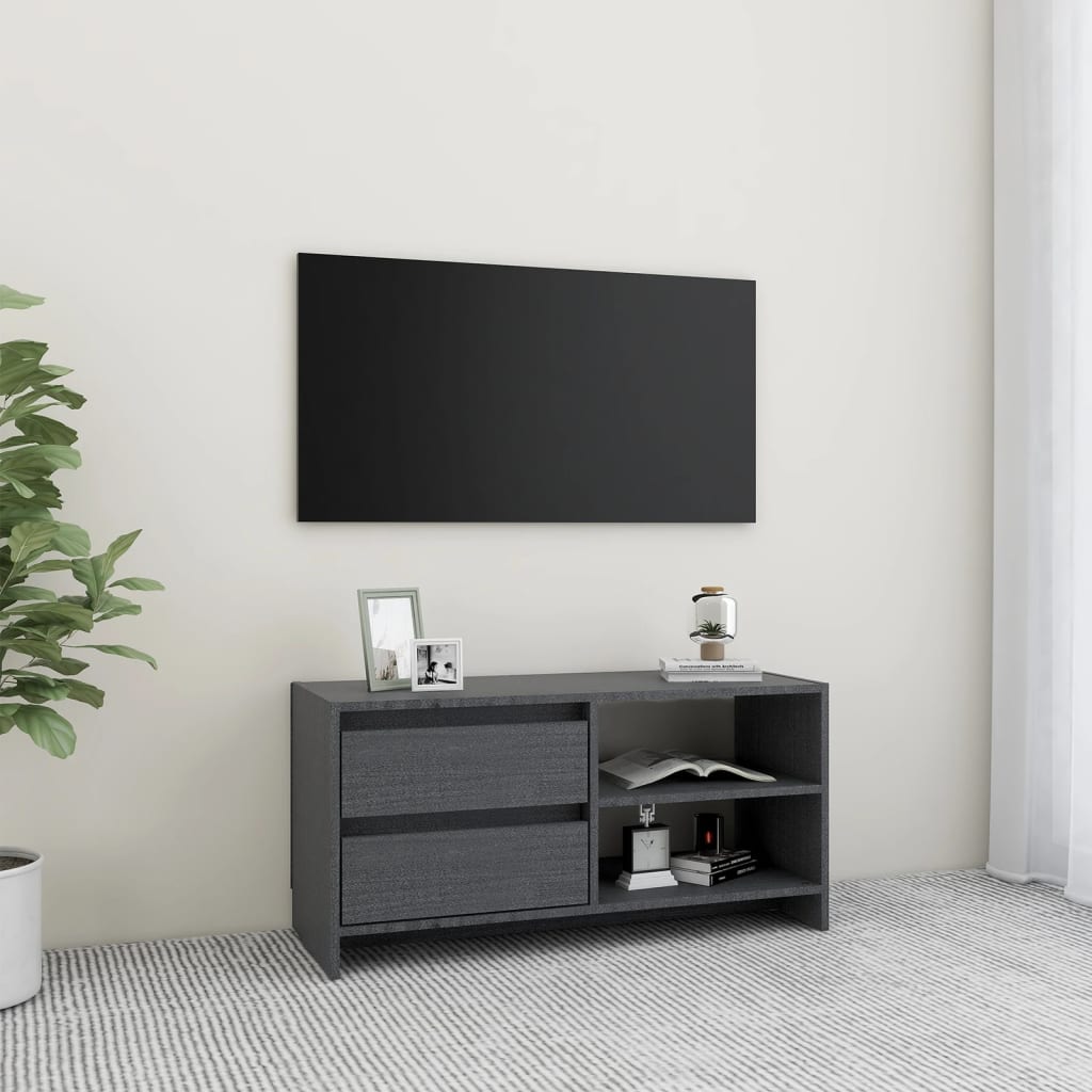 Tv Stolek Medově Hnědý 80 X 31 X 39 Cm Masivní Borové Dřevo