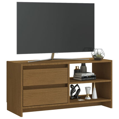 Tv Stolek Medově Hnědý 80 X 31 X 39 Cm Masivní Borové Dřevo