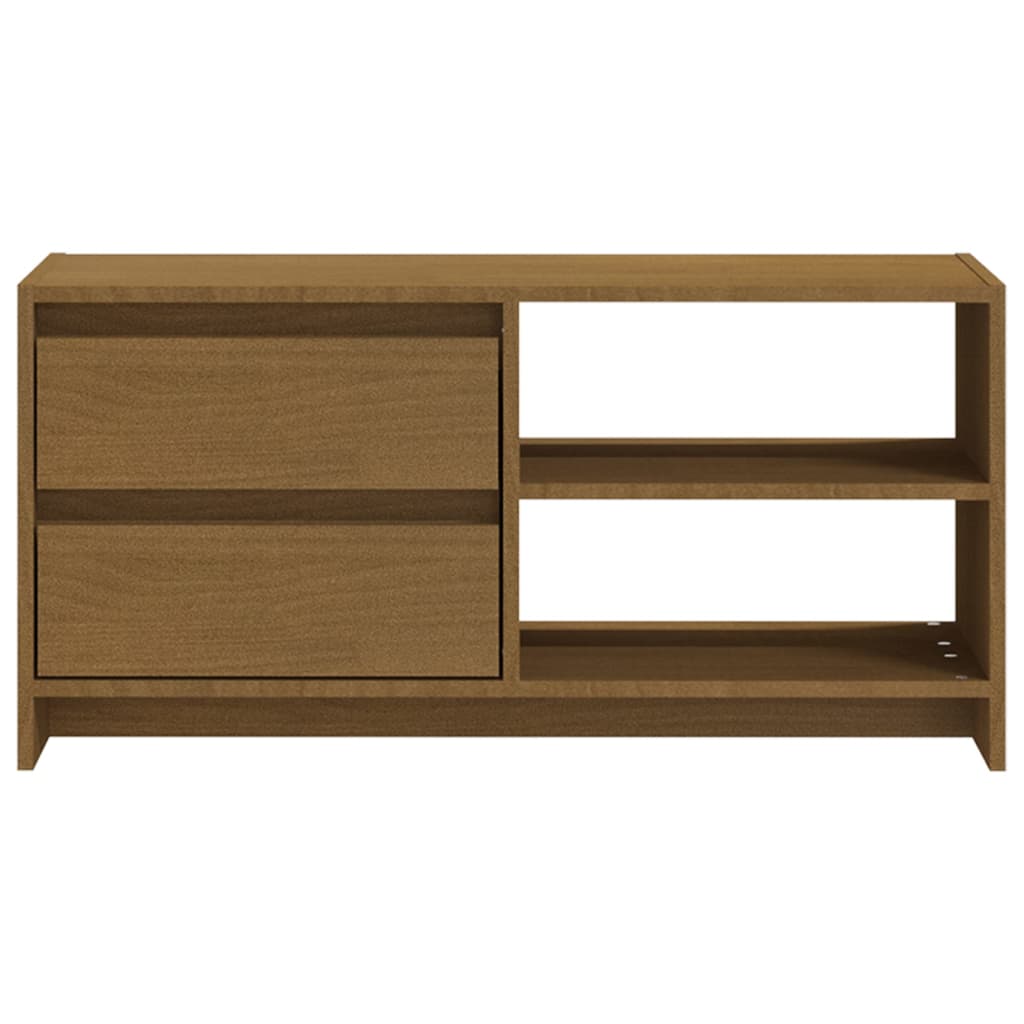 Tv Stolek Medově Hnědý 80 X 31 X 39 Cm Masivní Borové Dřevo