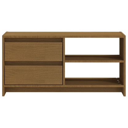 Tv Stolek Medově Hnědý 80 X 31 X 39 Cm Masivní Borové Dřevo
