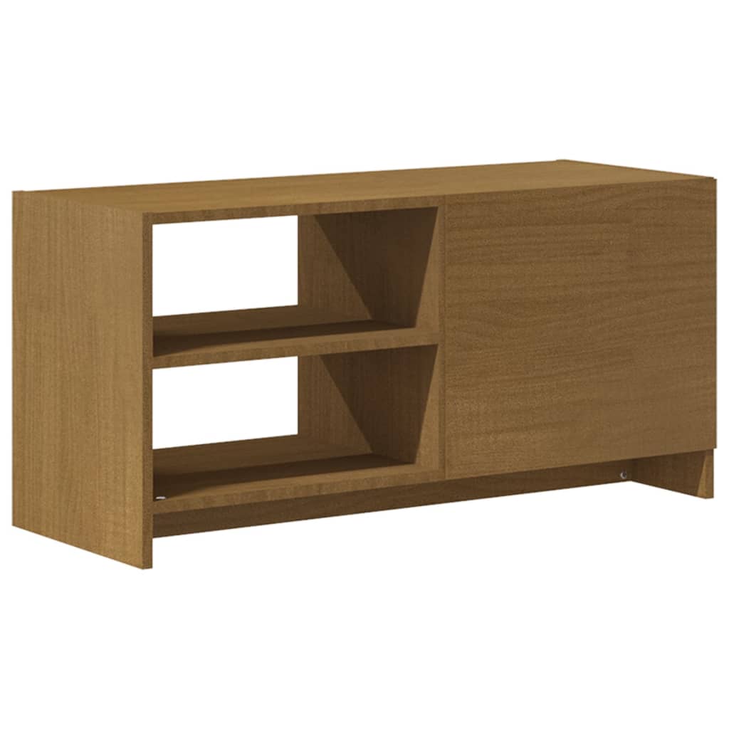 Tv Stolek Medově Hnědý 80 X 31 X 39 Cm Masivní Borové Dřevo