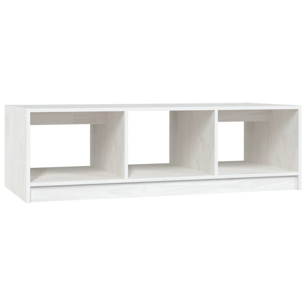 Konferenční Stolek Bílý 110 X 50 X 34 Cm Masivní Borové Dřevo
