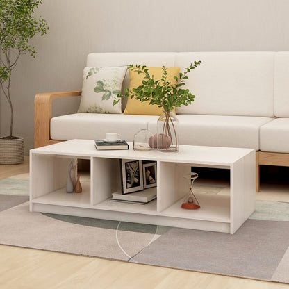 Konferenční Stolek Bílý 110 X 50 X 34 Cm Masivní Borové Dřevo
