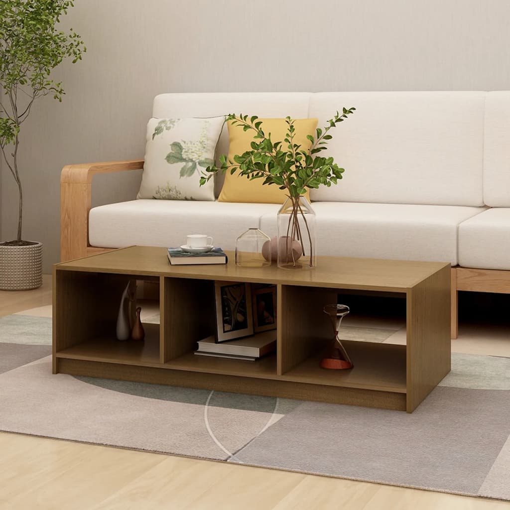 Konferenční Stolek Bílý 110 X 50 X 34 Cm Masivní Borové Dřevo