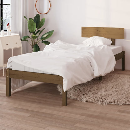 Rám Postele Medově Hnědý Masivní Borovice 90X190 Cm Jednolůžko