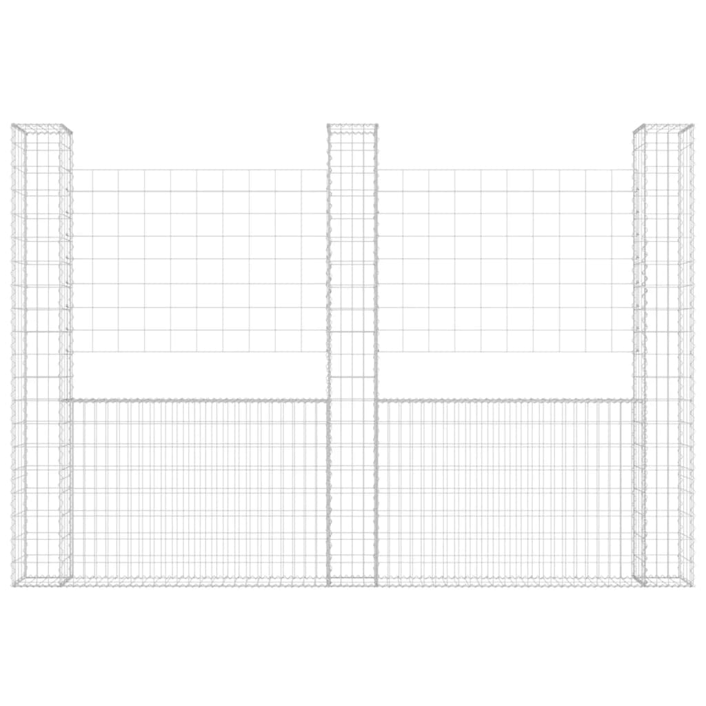 Gabionový Koš Ve Tvaru U Se 3 Sloupky Železo