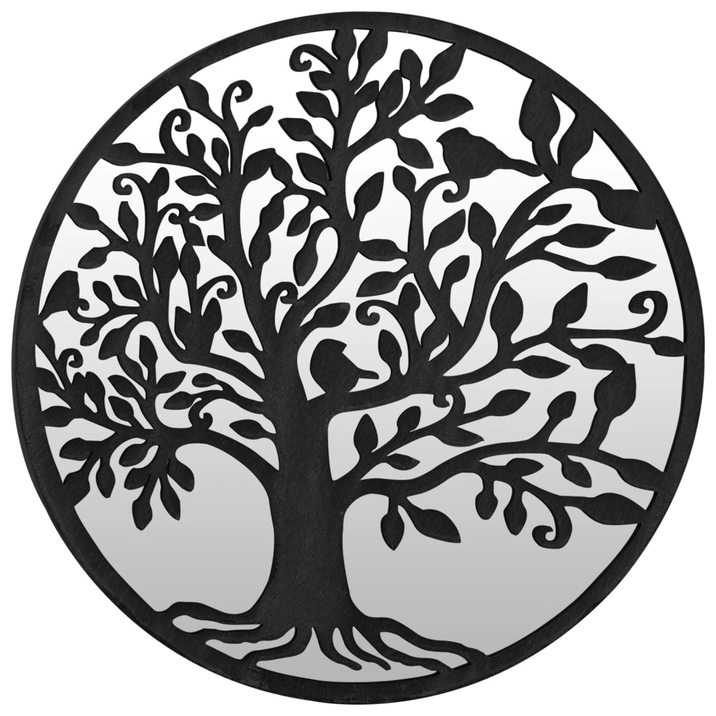 Zahradní Zrcadlo Černé 60 X 2,5 Cm Železo Kulaté Do Exteriéru