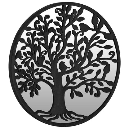 Zahradní Zrcadlo Černé 60 X 2,5 Cm Železo Kulaté Do Exteriéru