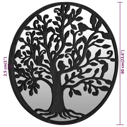 Zahradní Zrcadlo Černé 60 X 2,5 Cm Železo Kulaté Do Exteriéru