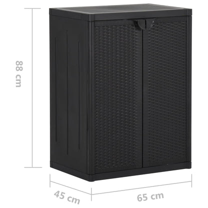 Zahradní Úložná Skříň Černá 65 X 45 X 88 Cm Pp Ratan