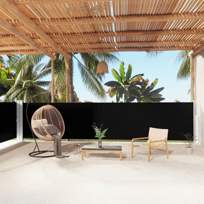 Zatahovací Boční Markýza Černá 140 X 1 200 Cm