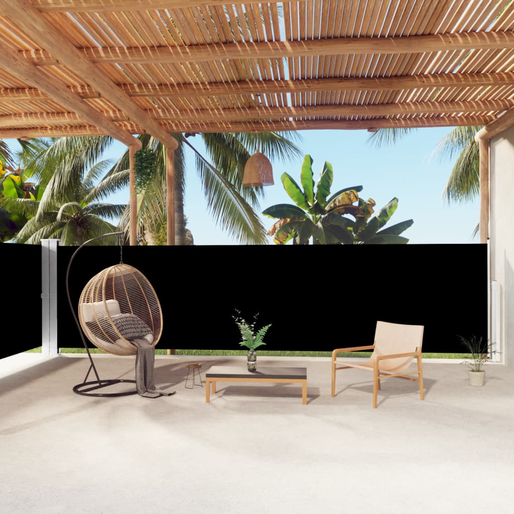 Zatahovací Boční Markýza / Zástěna Černá