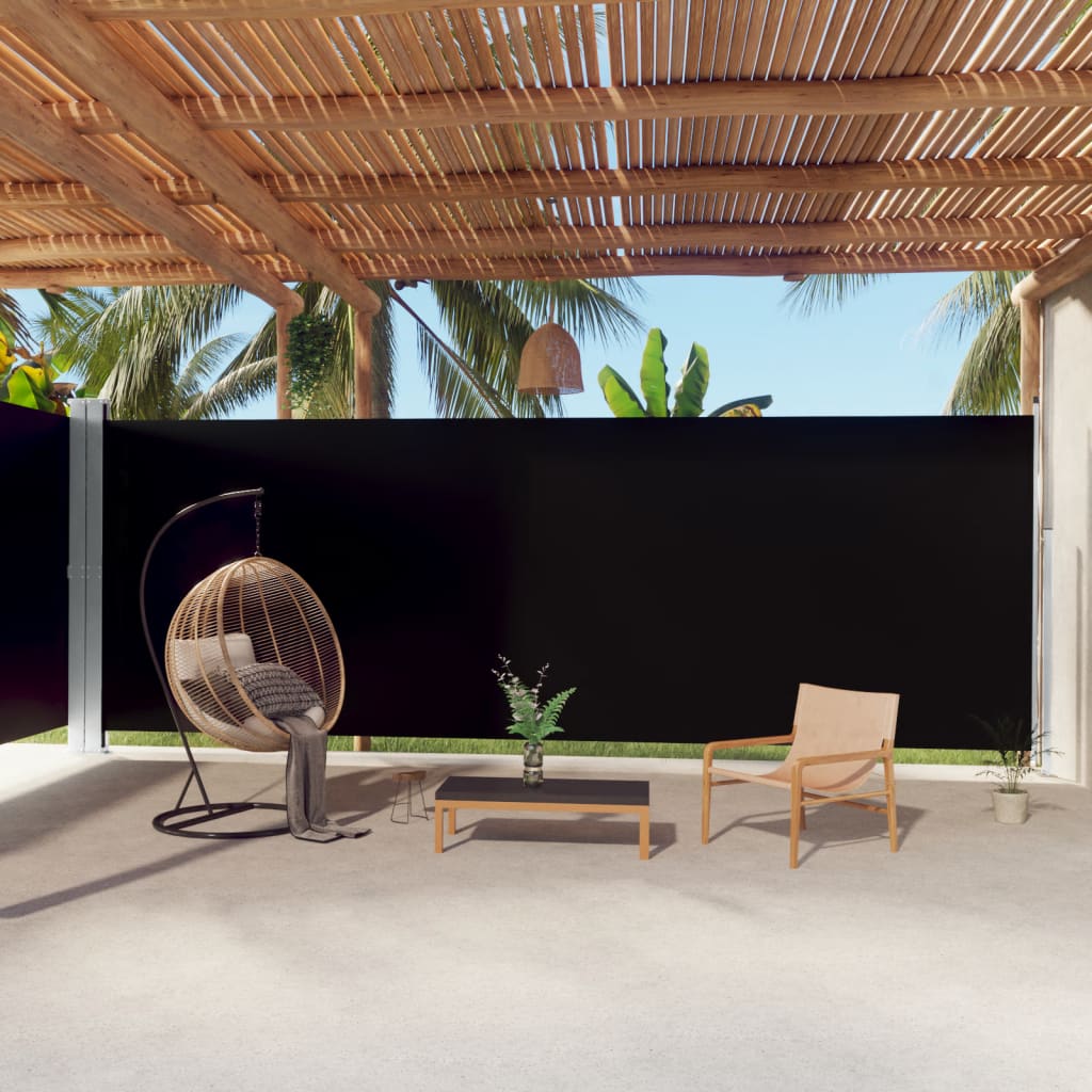 Zatahovací Boční Markýza / Zástěna Černá