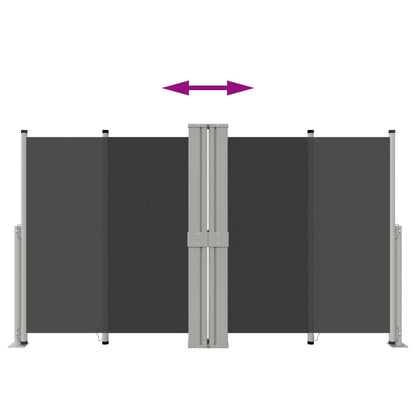 Zatahovací Boční Markýza Černá 140 X 1 200 Cm