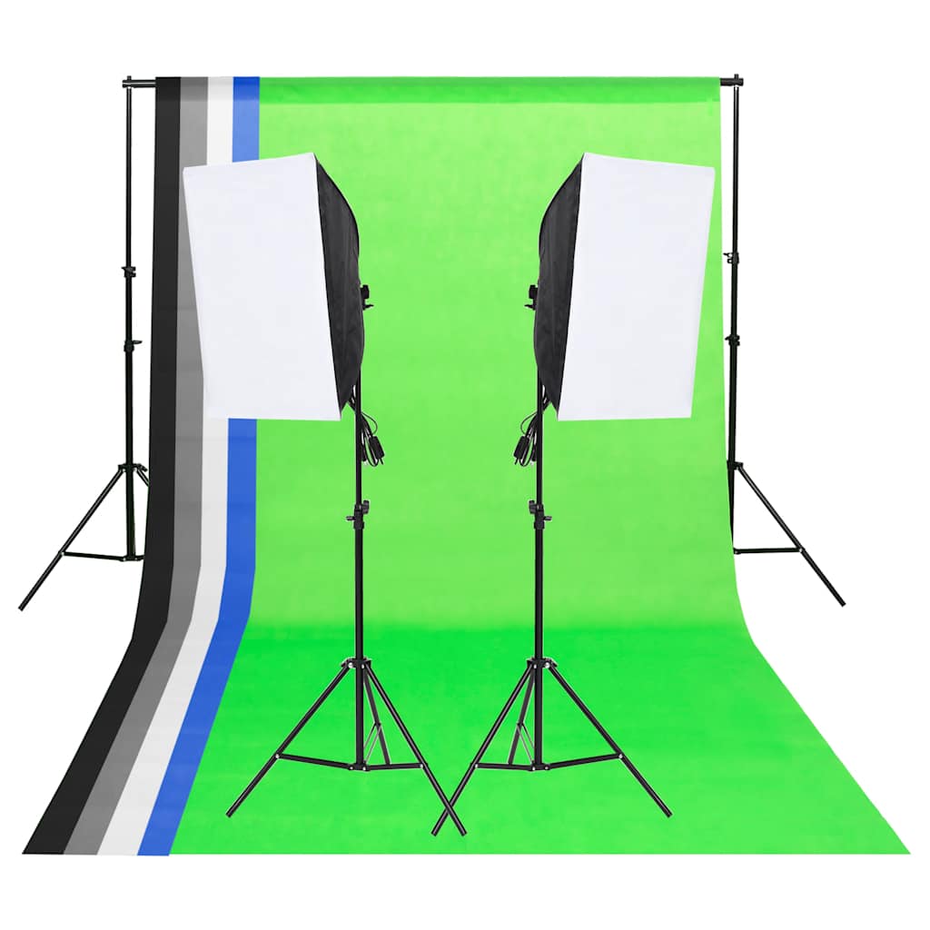 Sada Studiových Světel S Pozadími A Softboxy