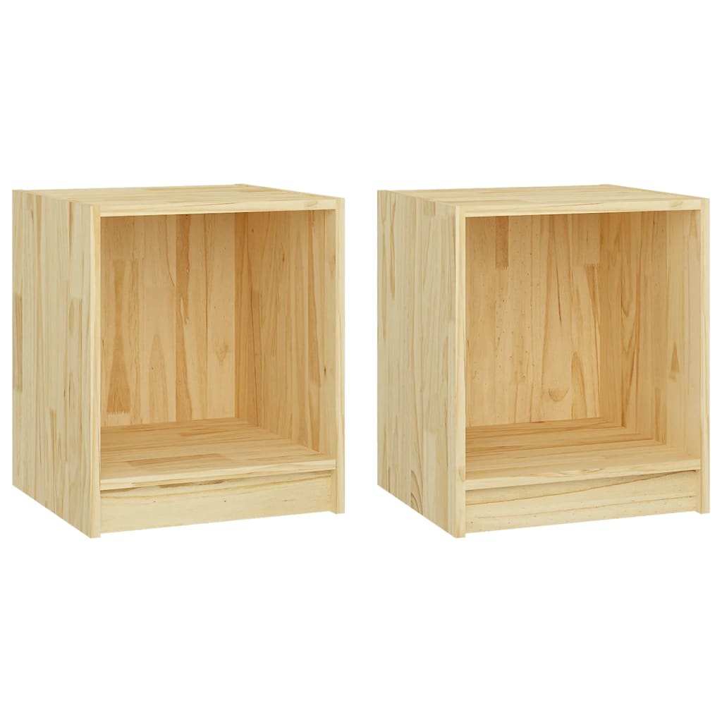 Noční Stolky 2 Ks 35,5 X 33,5 X 41,5 Cm Masivní Borové Dřevo