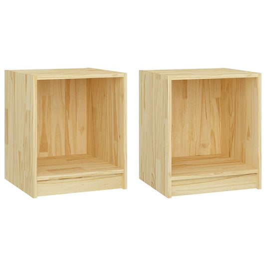 Noční Stolky 2 Ks 35,5 X 33,5 X 41,5 Cm Masivní Borové Dřevo