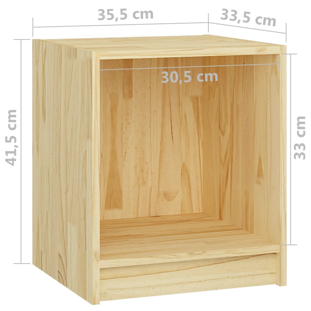 Noční Stolky 2 Ks 35,5 X 33,5 X 41,5 Cm Masivní Borové Dřevo