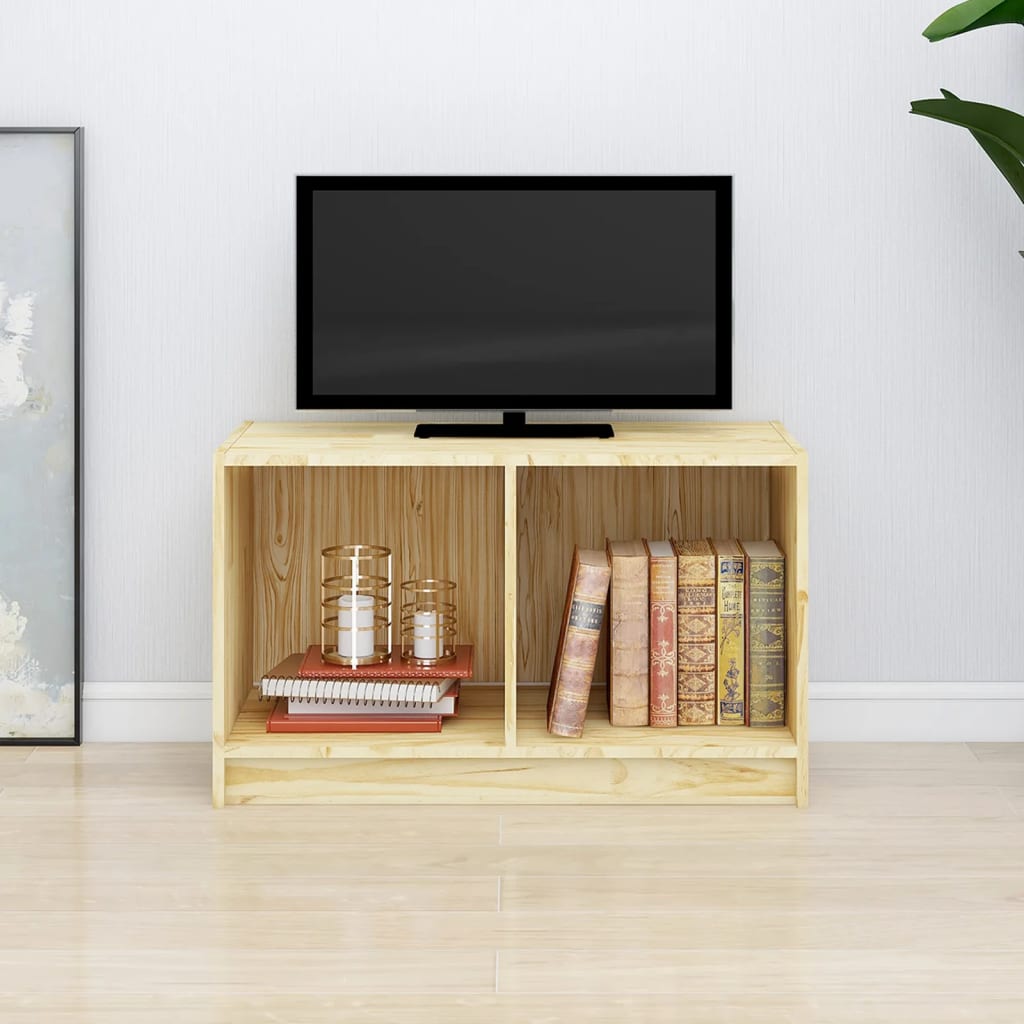 Tv Stolek Medově Hnědý 70 X 33 X 42 Cm Masivní Borové Dřevo