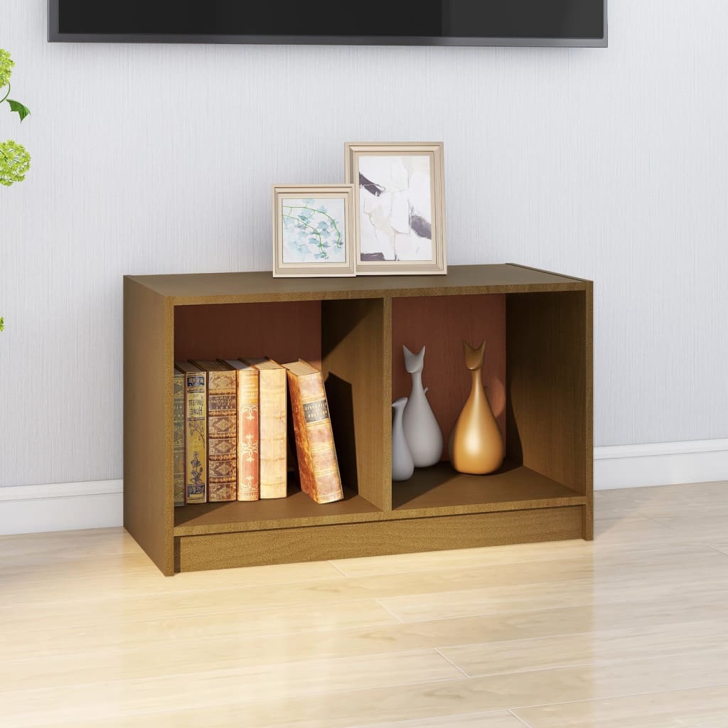 Tv Stolek Medově Hnědý 70 X 33 X 42 Cm Masivní Borové Dřevo