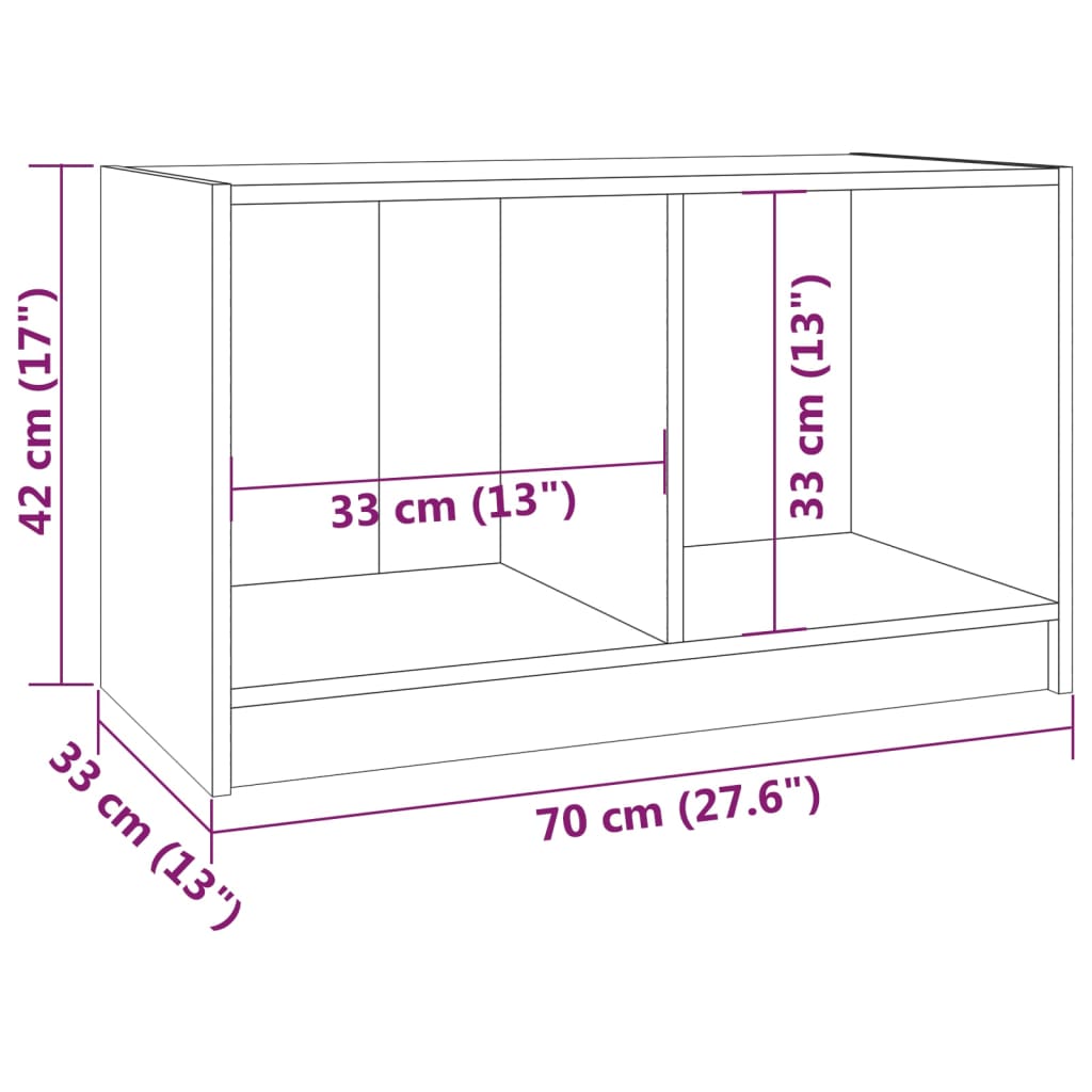 Tv Stolek Medově Hnědý 70 X 33 X 42 Cm Masivní Borové Dřevo