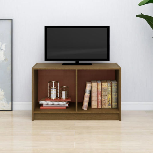 Tv Stolek Medově Hnědý 70 X 33 X 42 Cm Masivní Borové Dřevo
