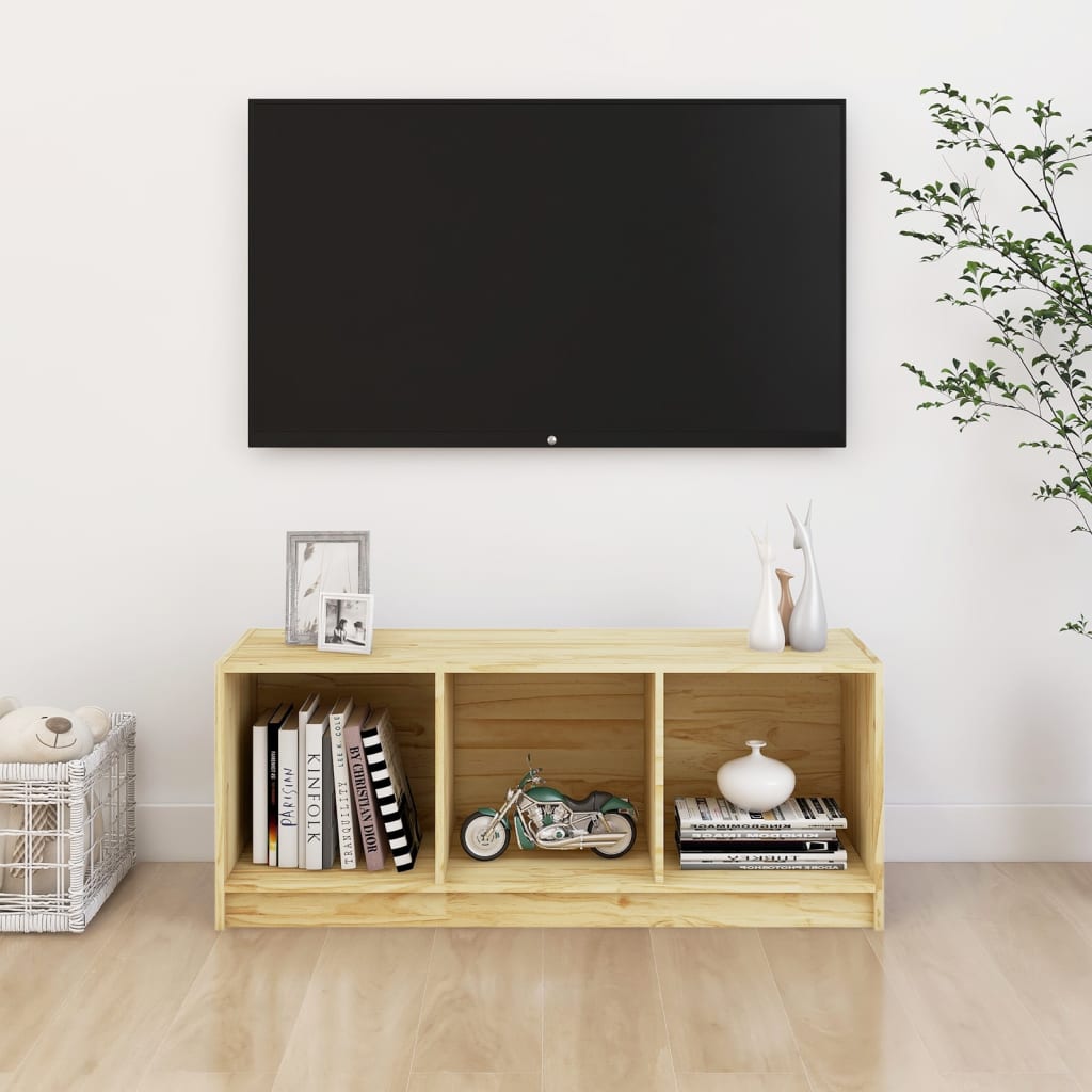 Tv Stolek Medově Hnědý 104 X 33 X 41 Cm Masivní Borové Dřevo