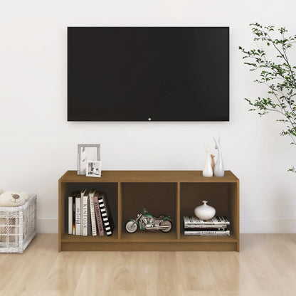 Tv Stolek Medově Hnědý 104 X 33 X 41 Cm Masivní Borové Dřevo