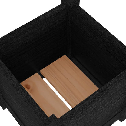 Zahradní Truhlík Černý 31 X 31 X 31 Cm Masivní Borové Dřevo