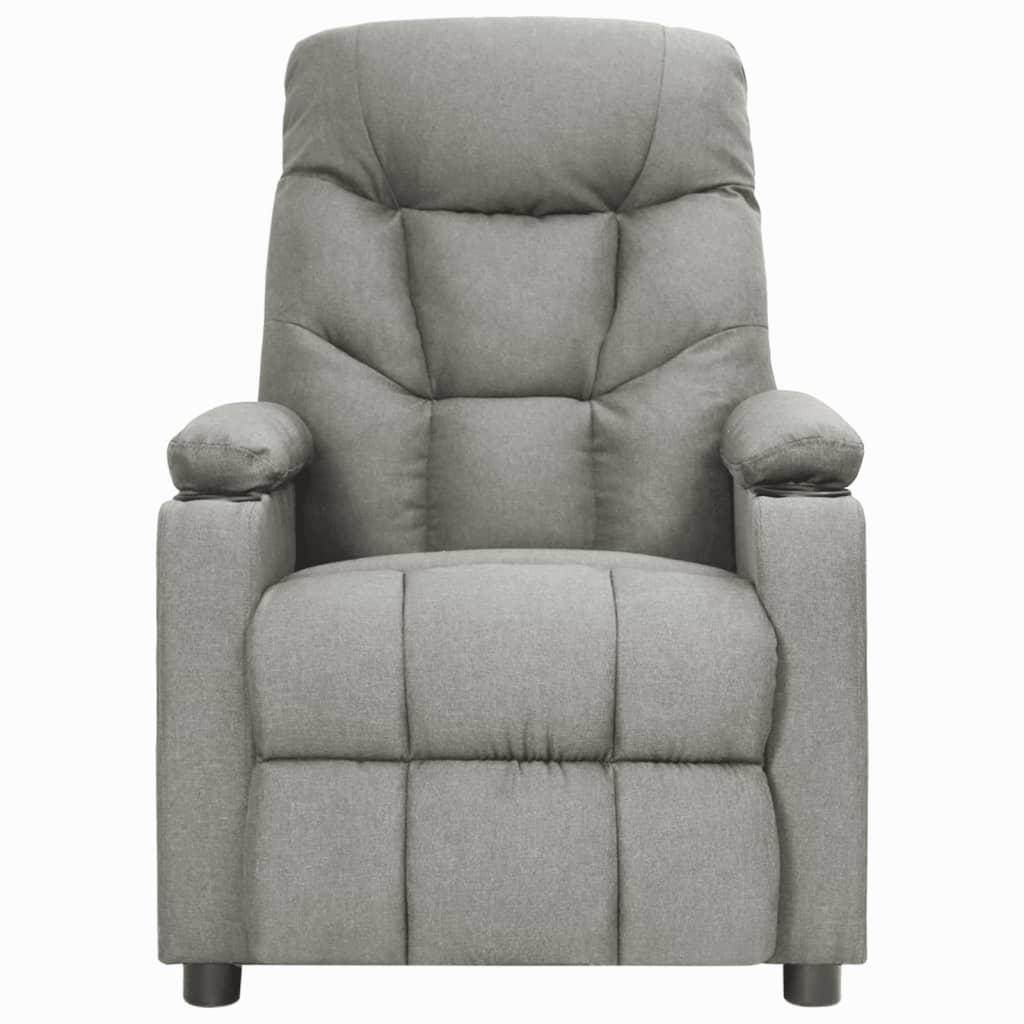 Zvedací Masážní Křeslo Světle Šedé Textil