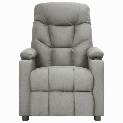 Zvedací Masážní Křeslo Světle Šedé Textil