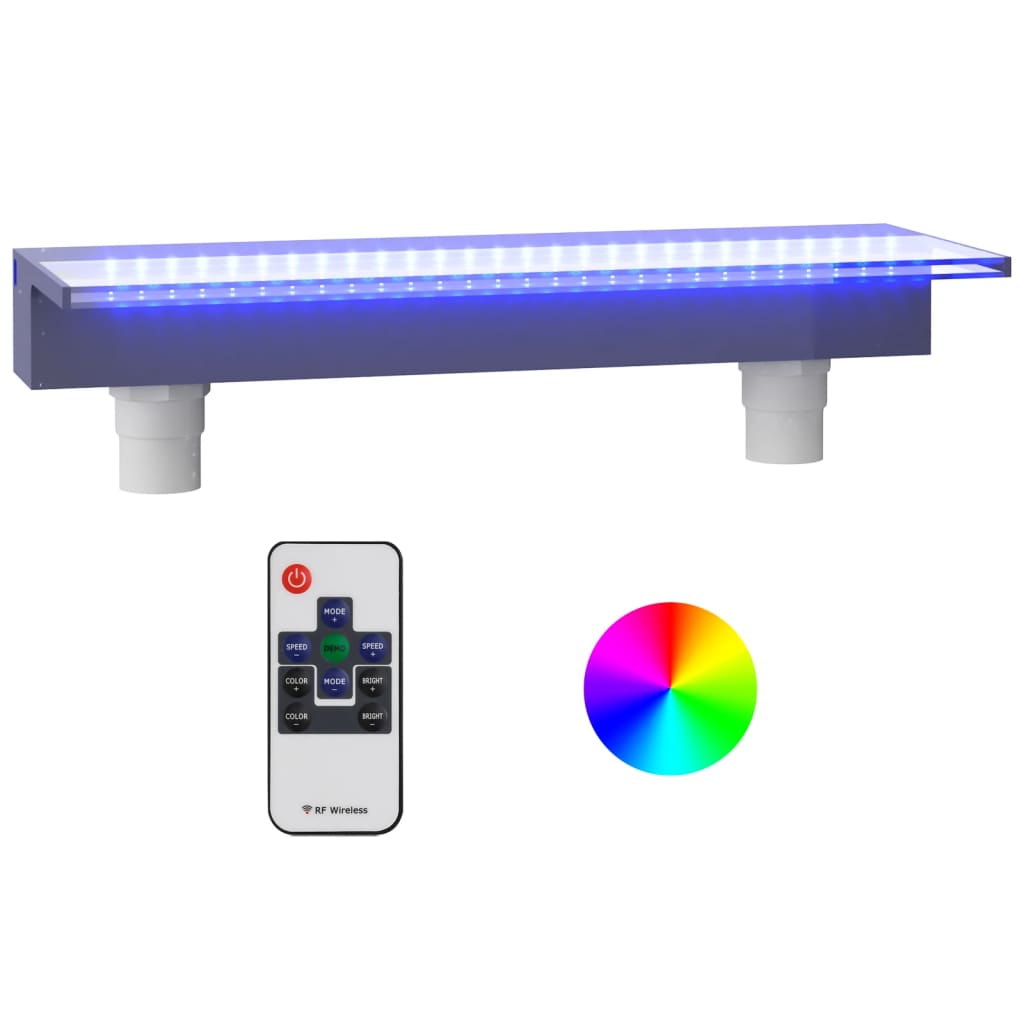 Přelivový Vodopád S Rgb Led Osvětlením Akryl 60 Cm