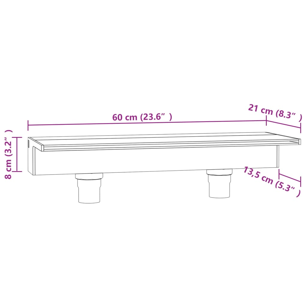 Přelivový Vodopád S Rgb Led Osvětlením Akryl 60 Cm
