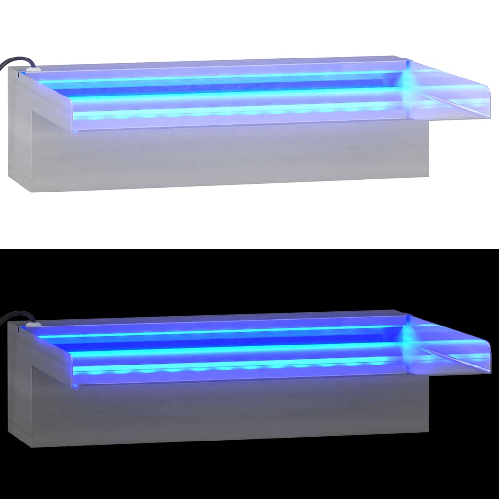Přelivový Vodopád S Rgb Led Osvětlením Nerezová Ocel 30 Cm