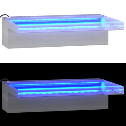Přelivový Vodopád S Rgb Led Osvětlením Nerezová Ocel 30 Cm