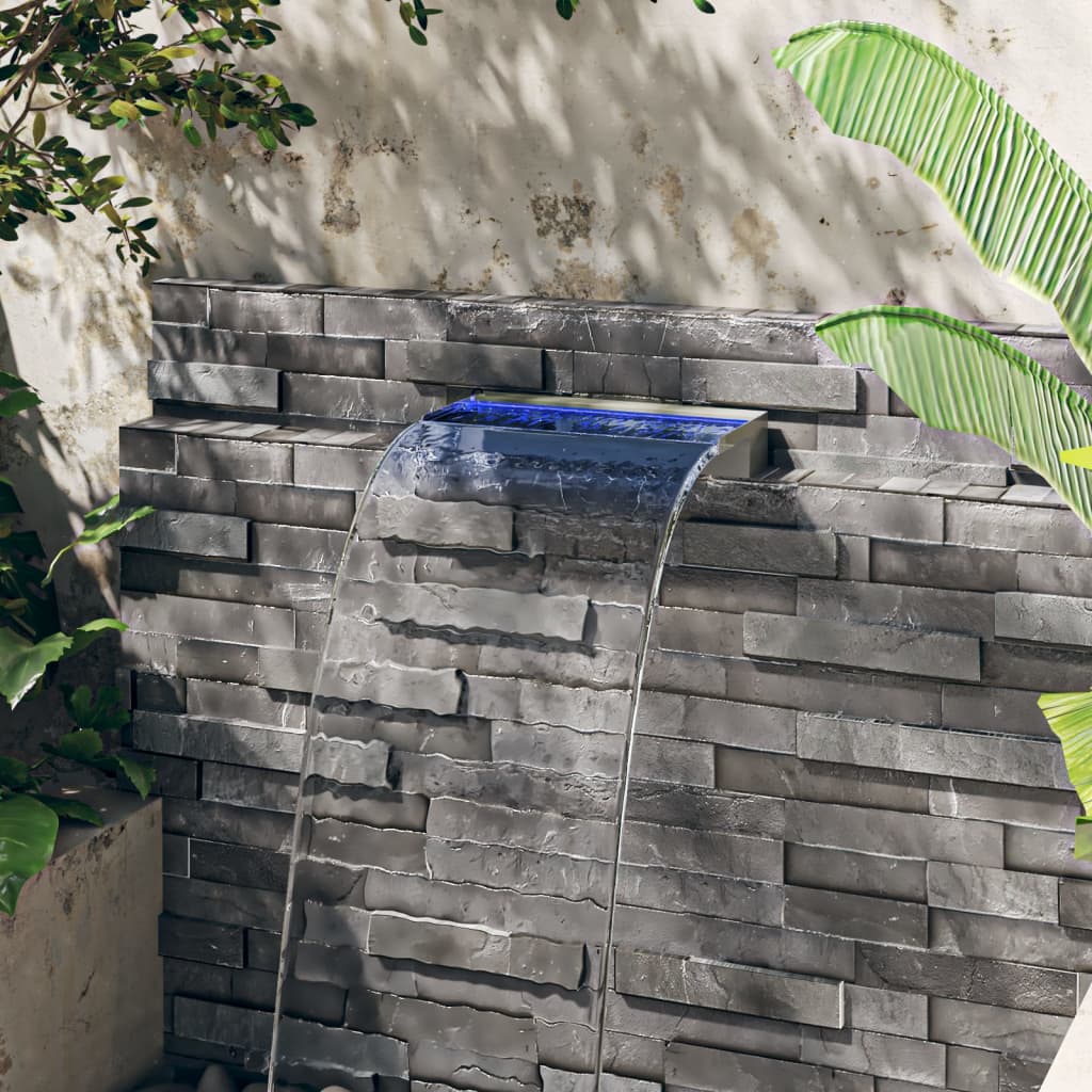 Přelivový Vodopád S Rgb Led Osvětlením Nerezová Ocel 45 Cm