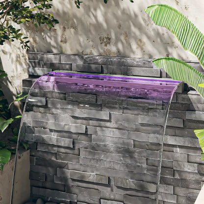 Přelivový Vodopád S Rgb Led Osvětlením Nerezová Ocel 45 Cm