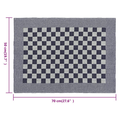 Kuchyňské Utěrky 20 Ks Modré A Bílé 50 X 70 Cm Bavlna