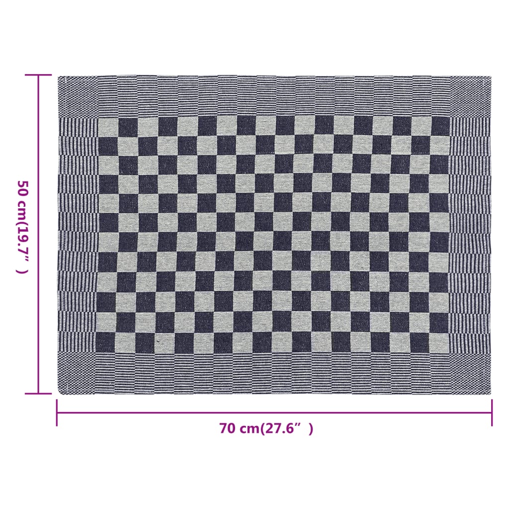 Kuchyňské Utěrky 50 Ks Modré A Bílé 50 X 70 Cm Bavlna