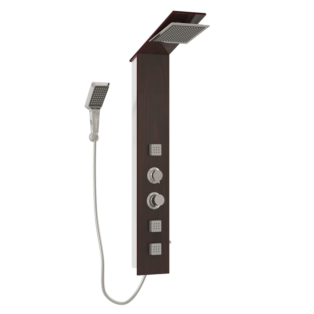 Sprchový Panel Set Sklo Hnědý