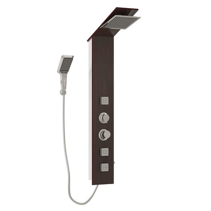 Sprchový Panel Set Sklo Hnědý