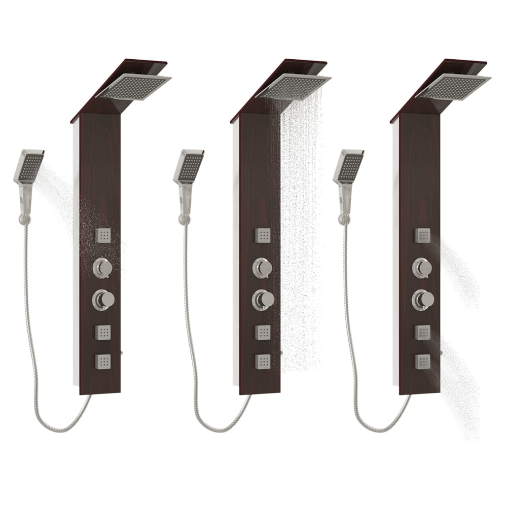 Sprchový Panel Set Sklo Hnědý