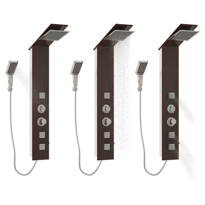 Sprchový Panel Set Sklo Hnědý