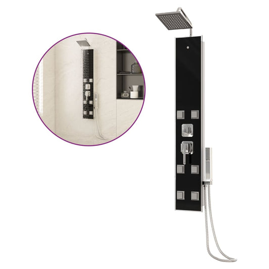 Sprchový Panel Skleněný 18 X 45,5 X 130 Cm Černý