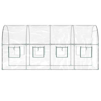 Skleník Průhledný 160 X 400 X 190 Cm Pvc Práškově Lakovaná Ocel