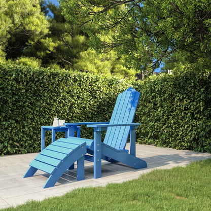 Zahradní Křeslo Adirondack + Podnožka/Stolek Hdpe Akvamarínové