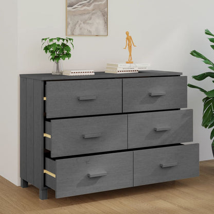 Příborník Hamar Tmavě Šedý 113 X 40 X 80 Cm Masivní Borovice