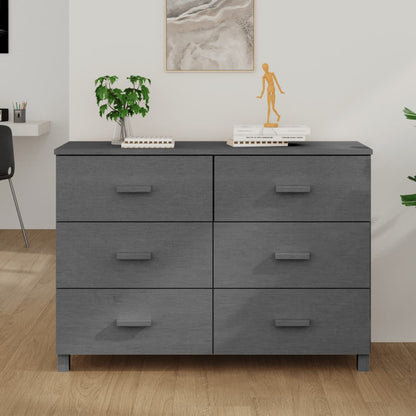 Příborník Hamar Tmavě Šedý 113 X 40 X 80 Cm Masivní Borovice